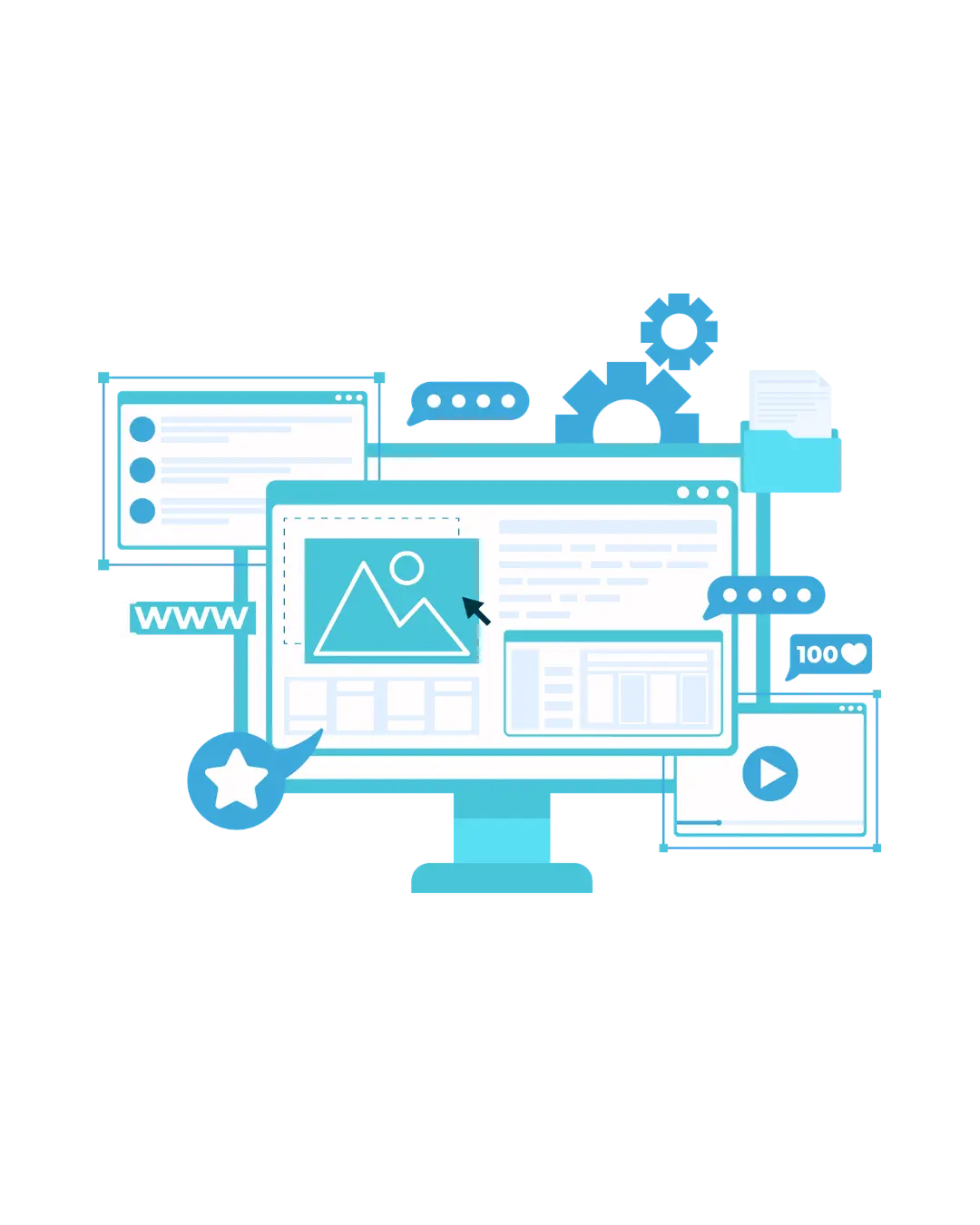 dator med företagshemsida
