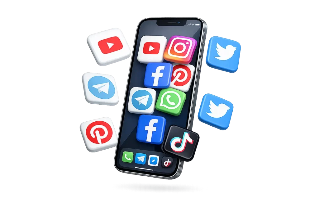 telefon som är på sociala medier