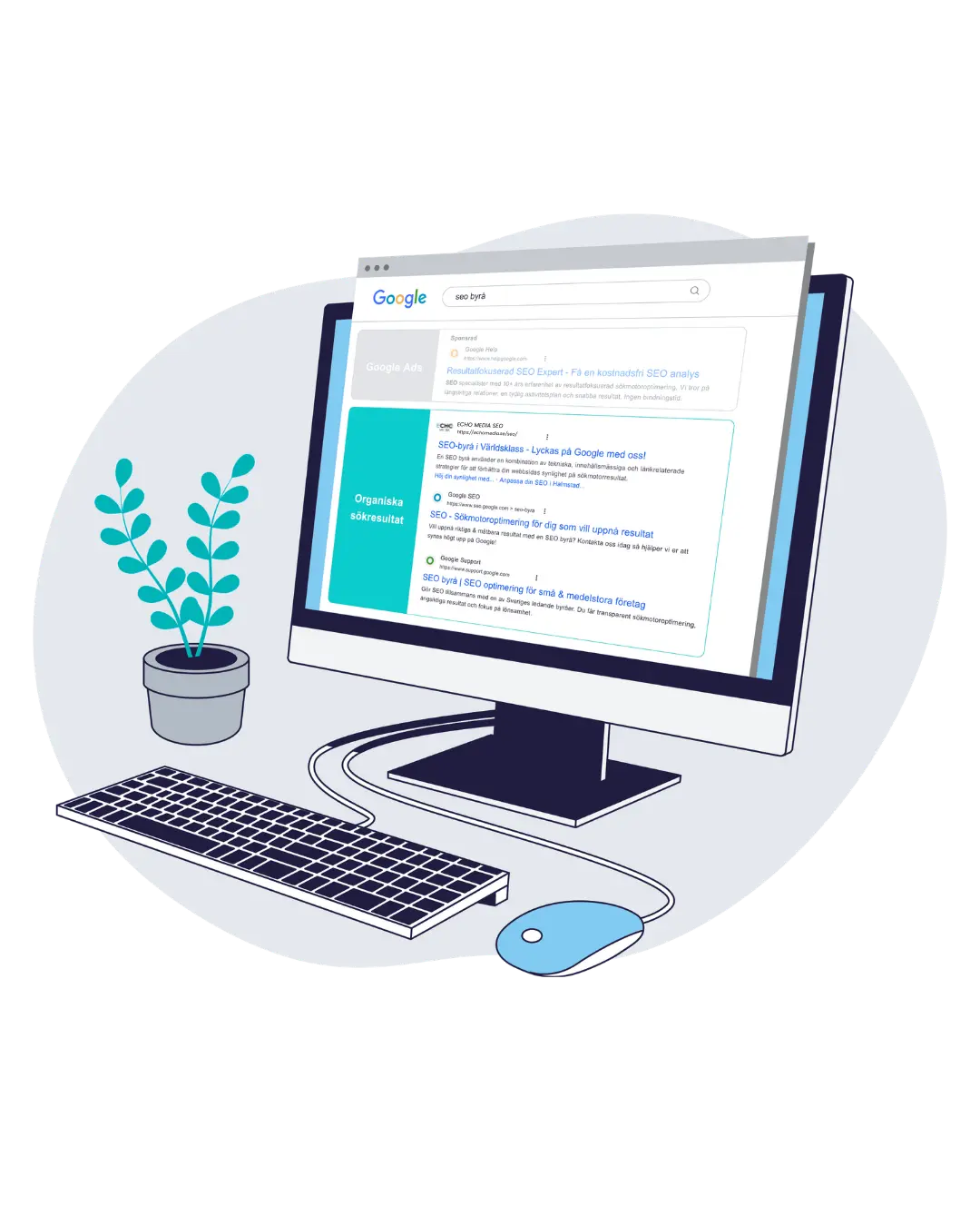seo på datorskärm