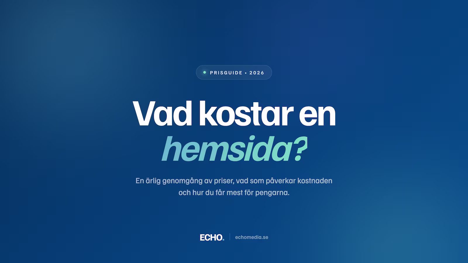 prisguide för vad en hemsida kostar 2026, från webbyrån echo media i lule